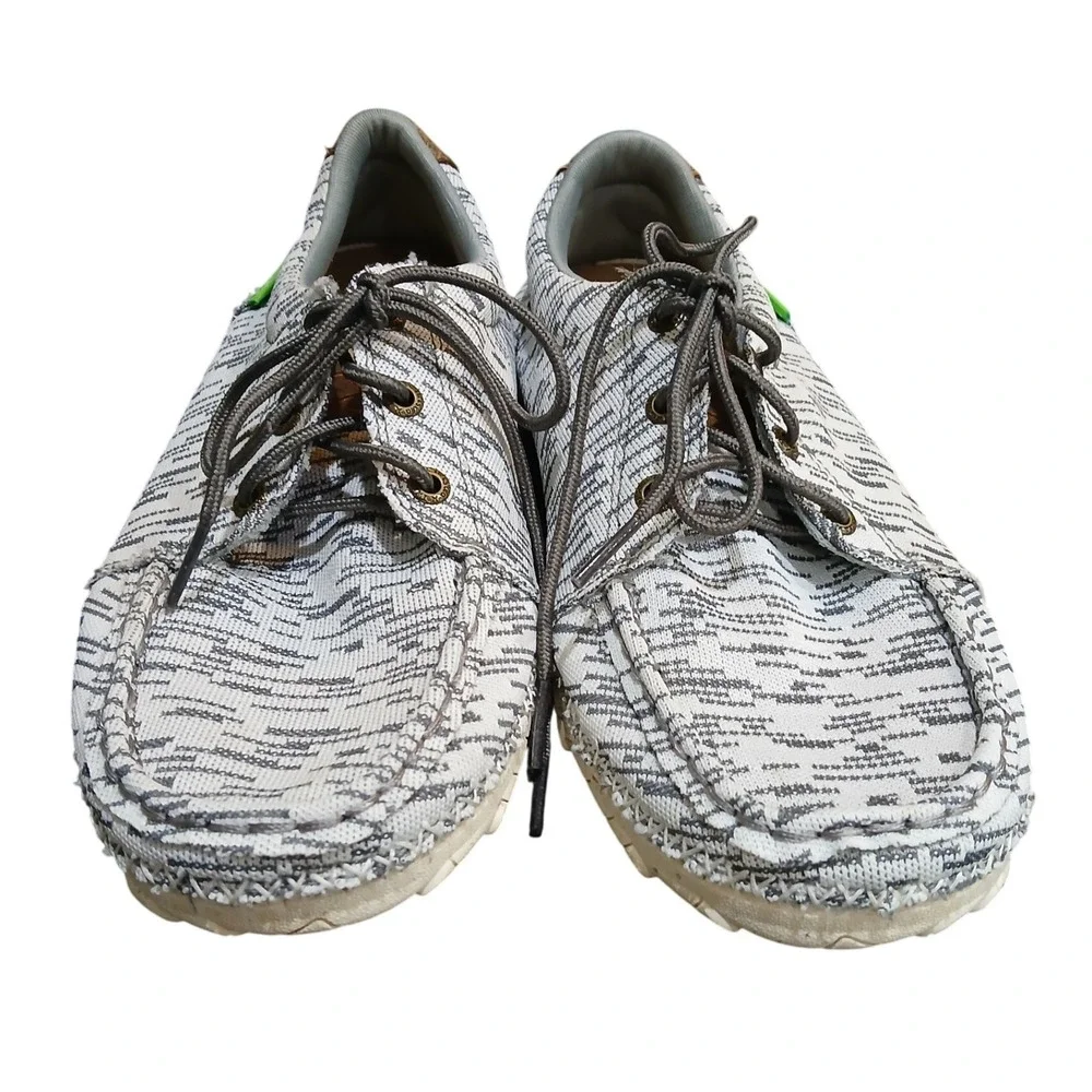 Twisted X Mens Size 9M Eco-Tred Fabric Leather Upper Boat Shoes Casual Lace Up